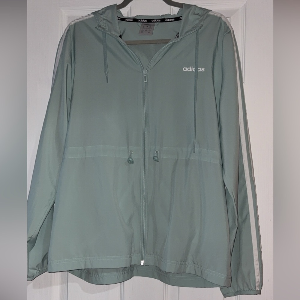 Women’s Adidas Light Blue Windbreaker!